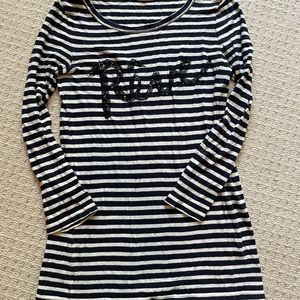 J. Crew, striped 3/4 length tee